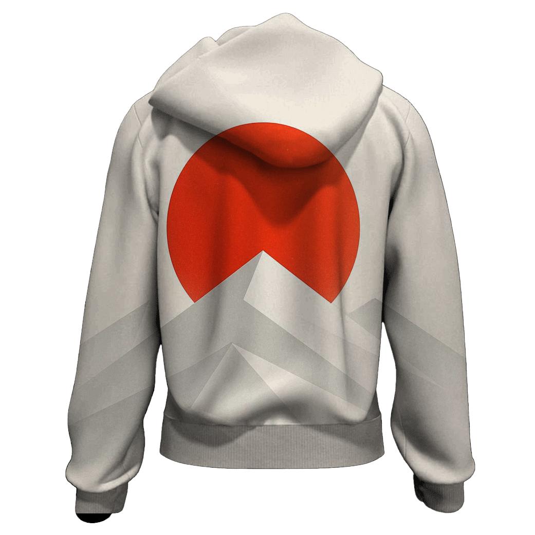 Japan Minimal Geometric Rising Horizon printed hoodies