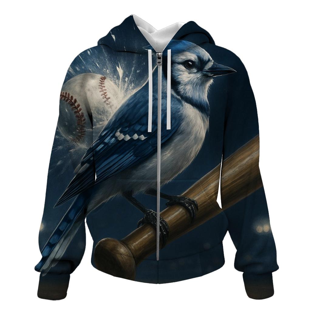 Bat Grip With Blue Jays Featherburst printed hoodies