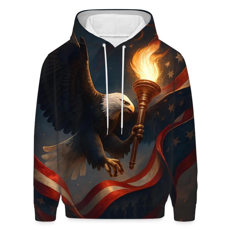 Eagle Guarding The Torch Of Freedom zip-up hoodies