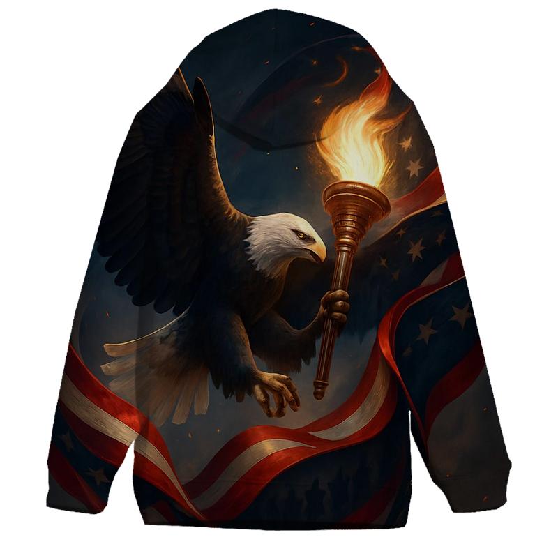 Eagle Guarding The Torch Of Freedom zip-up hoodies