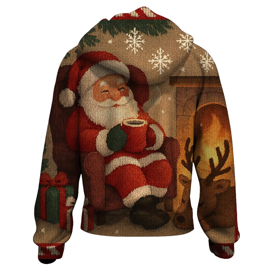 Knitted Hearthside Santa And Cocoa Calm premium hoodies