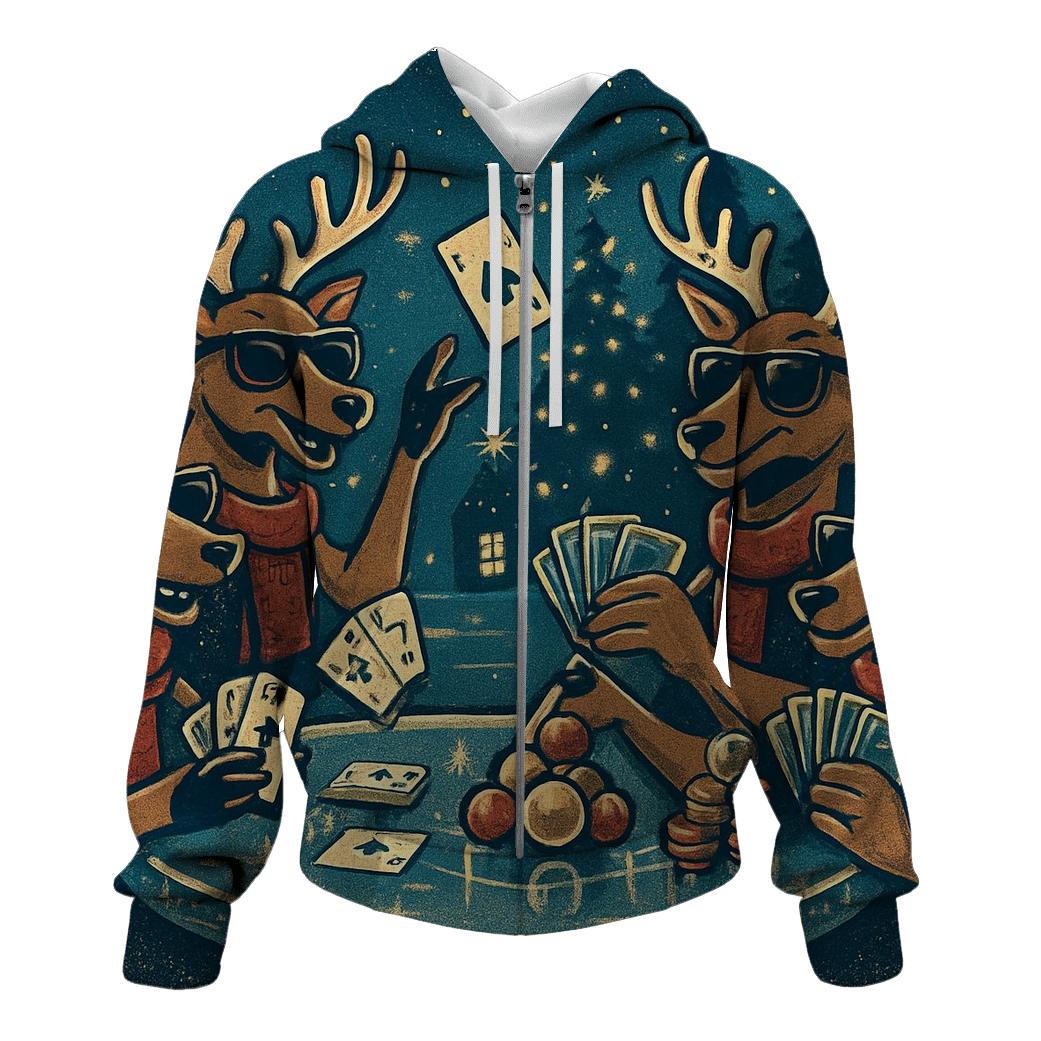 Reindeer Poker Night On Ice hoodie designs