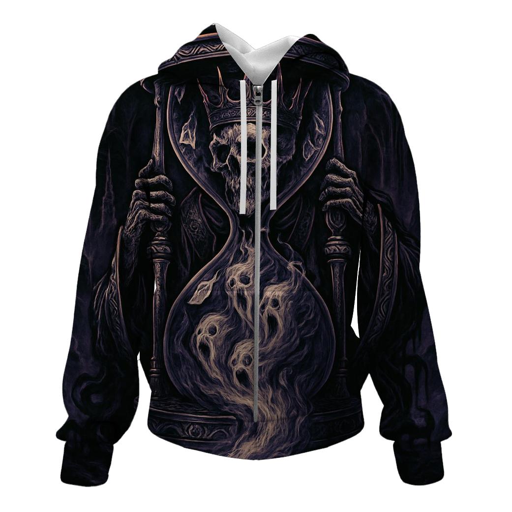 Hourglass Throne Of The Soulstorm King zip-up hoodies