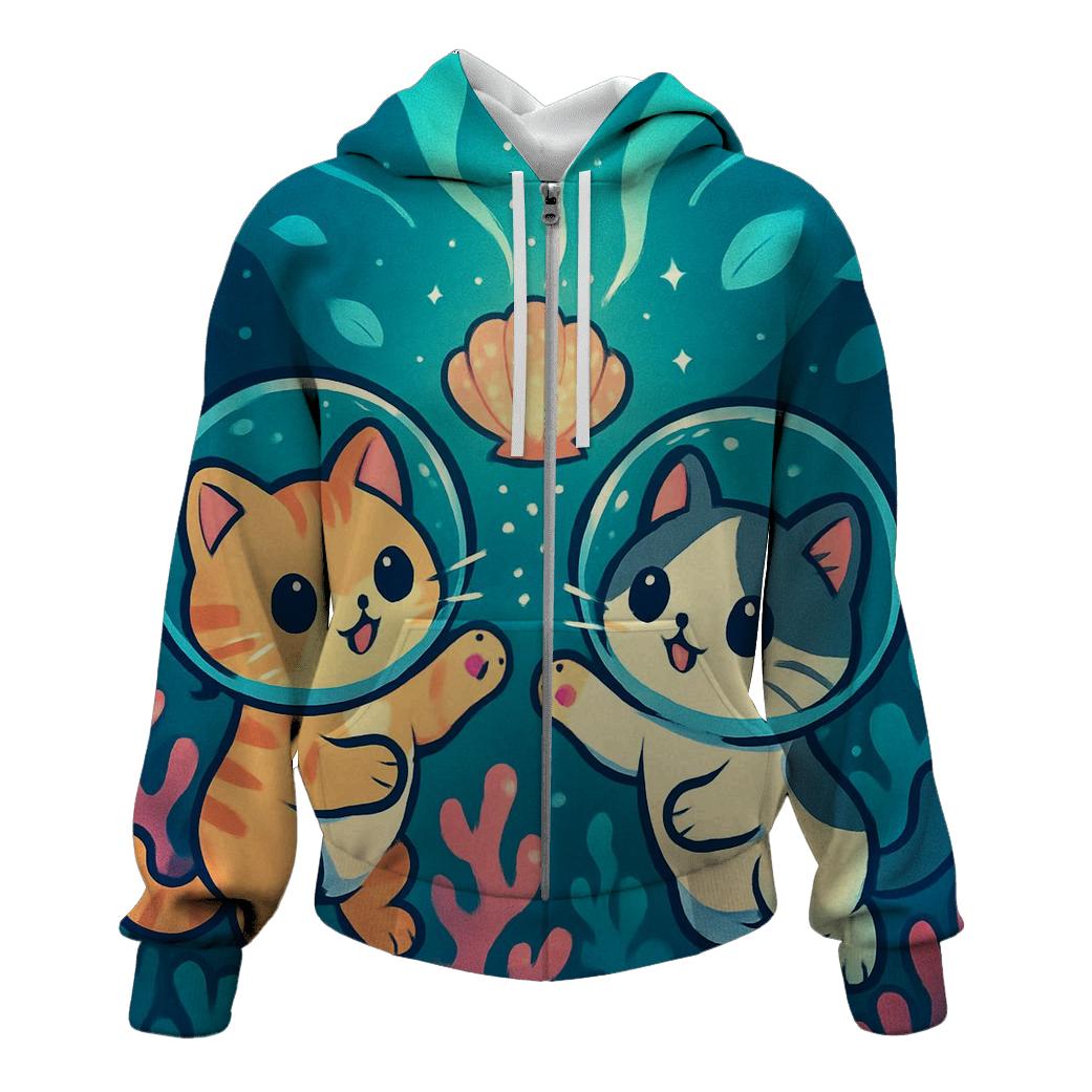 Lantern Reef Cats Underwater Dream pullover hoodies
