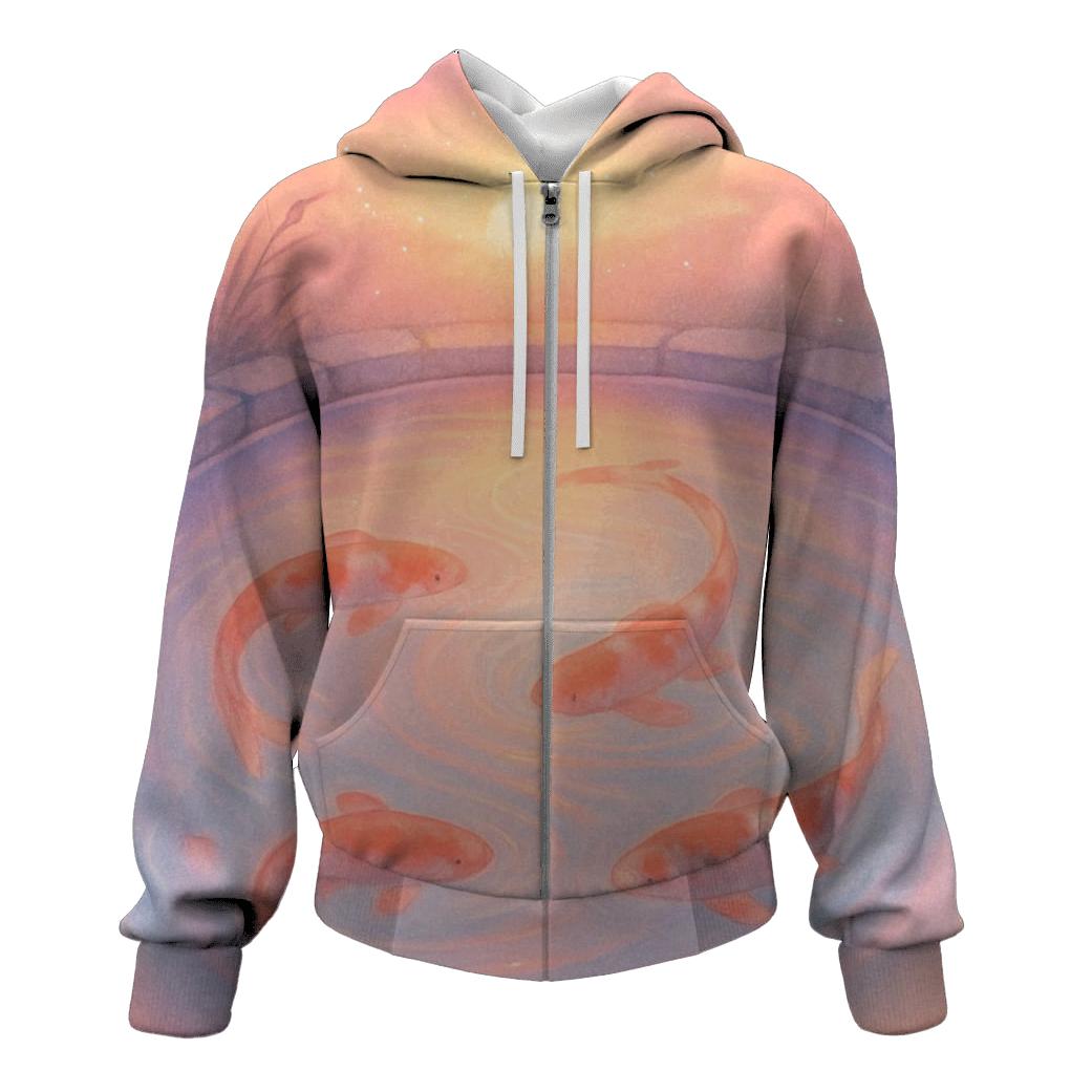 Lantern Koi Dusk Pool hoodie styles