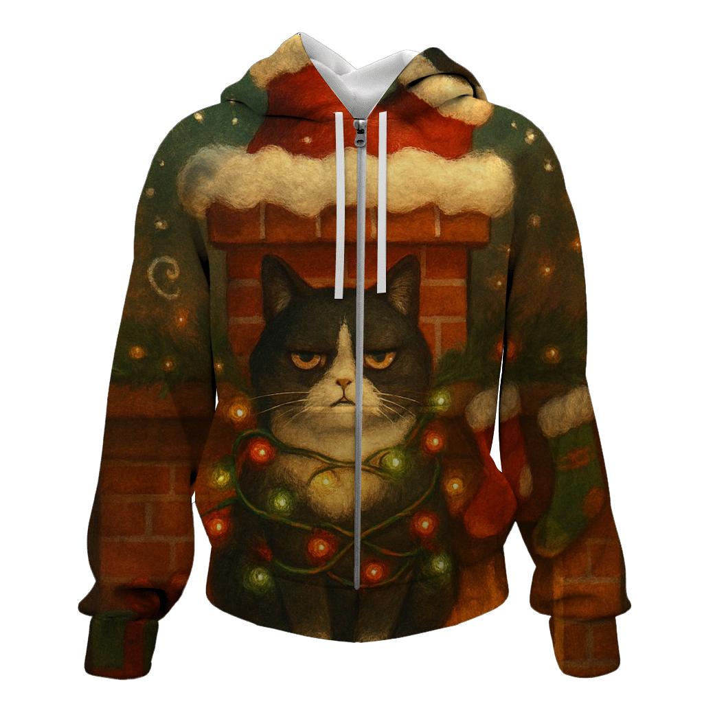 Santa Stuck In Chimney Cat Supervisor custom hoodies