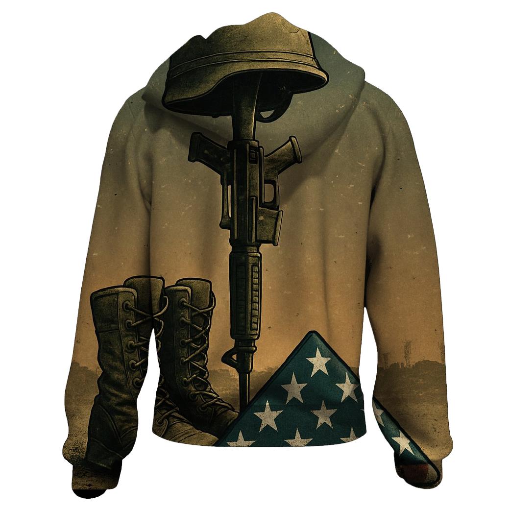 Fallen Boots Beneath A Starfield Banner heavyweight hoodies