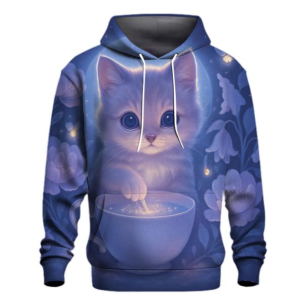 Moonlit Teacup Kitten Garden hoodie designs