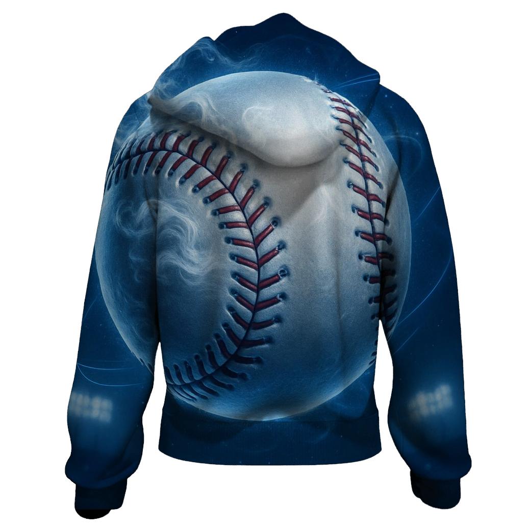 Icy Orbit Curveball Closeup embroidered hoodies