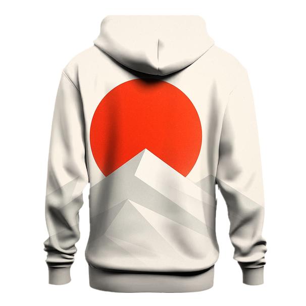 Japan Minimal Geometric Rising Horizon zip-up hoodies