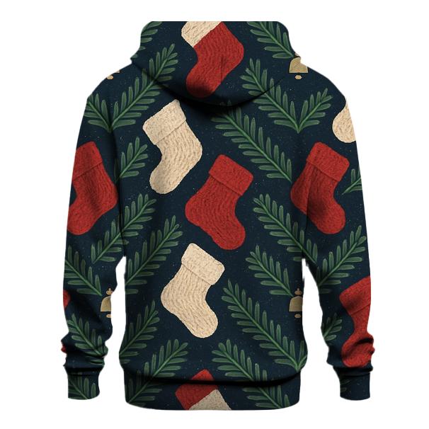 Evergreen Stocking Chevron On Navy Blue Background printed hoodies
