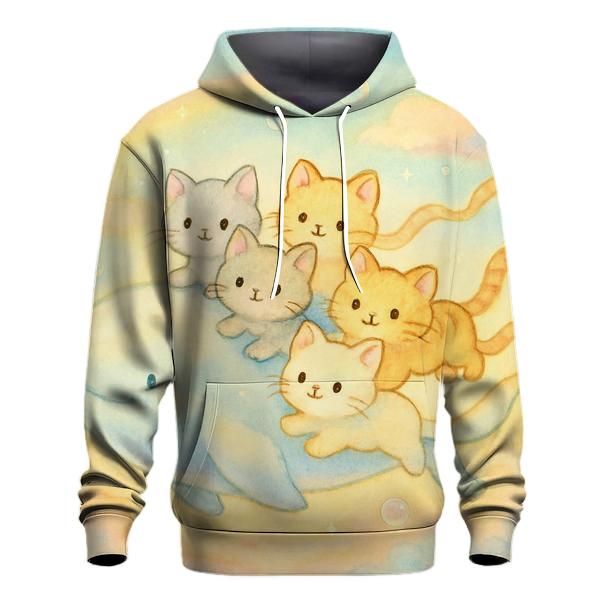 Skywhale Parade Of Cloud Kittens printed hoodies