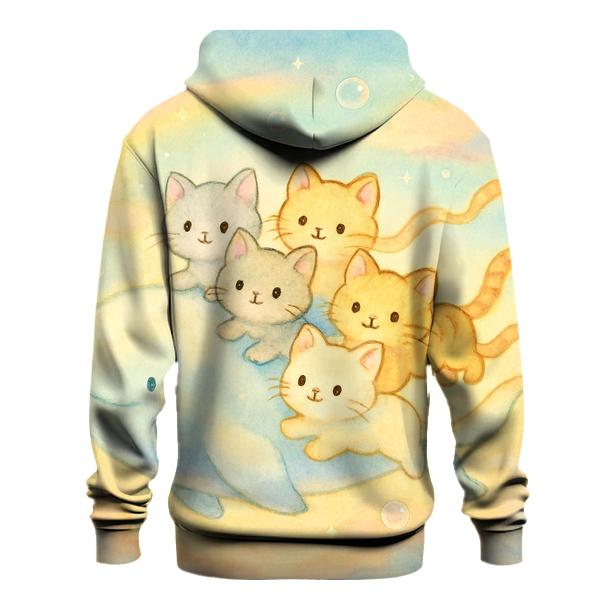 Skywhale Parade Of Cloud Kittens printed hoodies