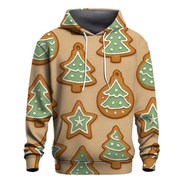 Mint Gingerbread Ornament Scatter On Beige Background hoodie trends