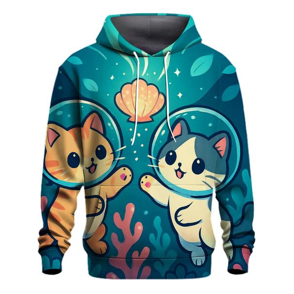 Lantern Reef Cats Underwater Dream graphic hoodies