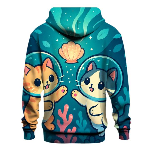 Lantern Reef Cats Underwater Dream graphic hoodies