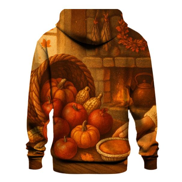 Candlelit Cornucopia Hearth printed hoodies