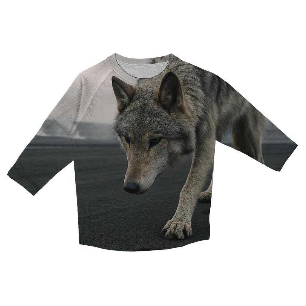 Wolf Tracks Through Volcanic Ashfall stylish quarter sleeve tops
