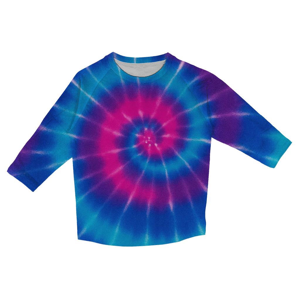 Neon Nebula Spiral Overdye personalized 3/4 sleeve tees