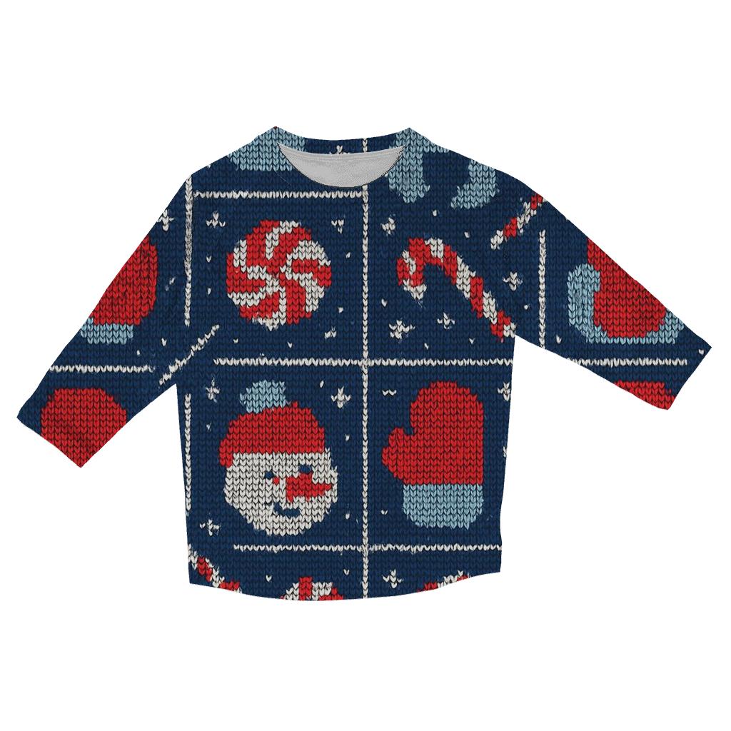 Frosty Meteor Shower Grid Design designer 3/4 sleeve blouses
