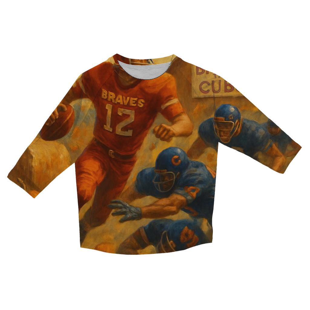 Autumn Orchard Scrimmage Braves Versus Cubs fashion 3/4 sleeve shirts