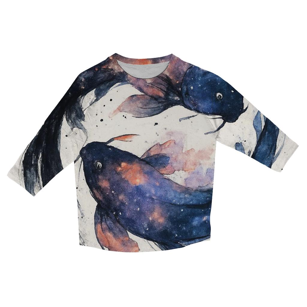 Koi Nebula Ink Splash fashion 3/4 sleeve shirts