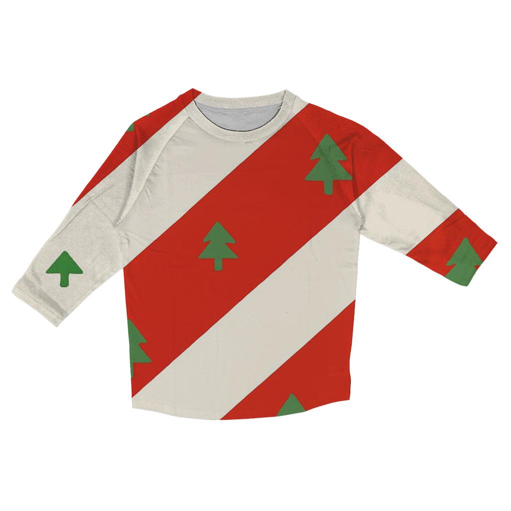 Candy Cane Comet Stripes fashion 3/4 sleeve shirts