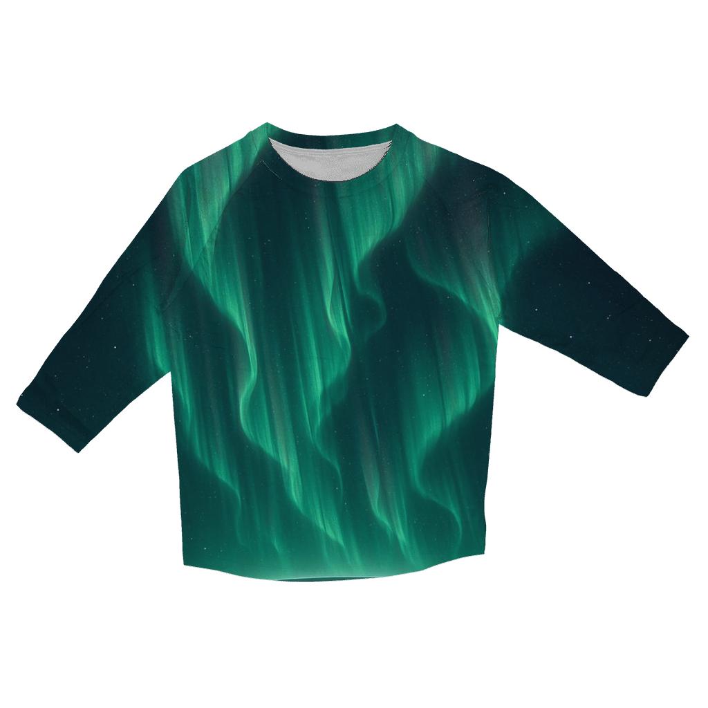 Aurora Curtain Over Planet Limb trendy 3/4 sleeve tops