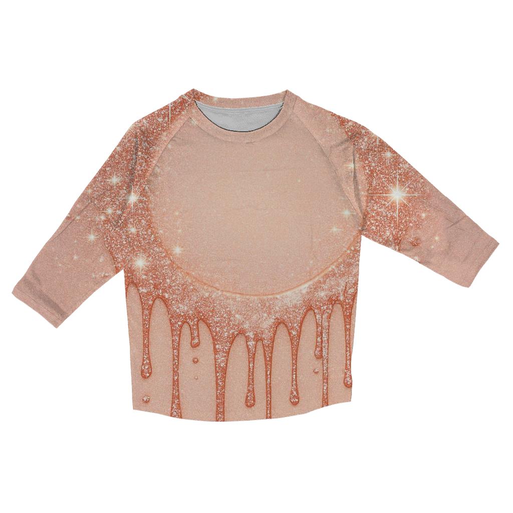 Rose Gold Meteor Drip Halo cotton quarter sleeve shirts