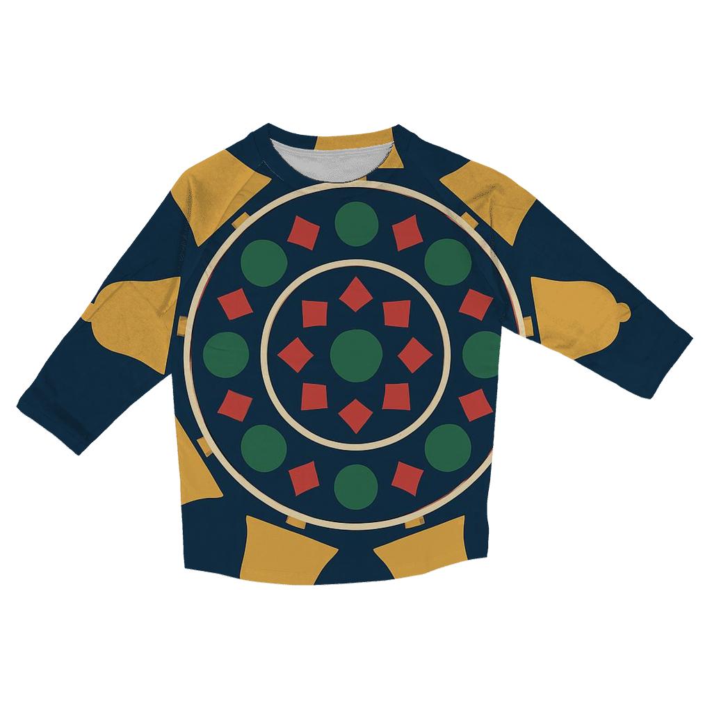 Ornament Mandala Polar Bells printed three quarter sleeve shirts