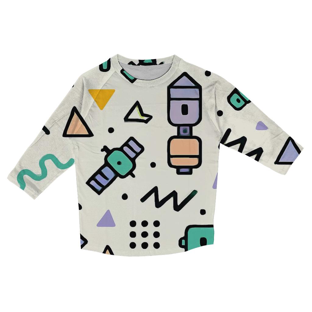 Memphis Space Station Confetti cotton quarter sleeve shirts