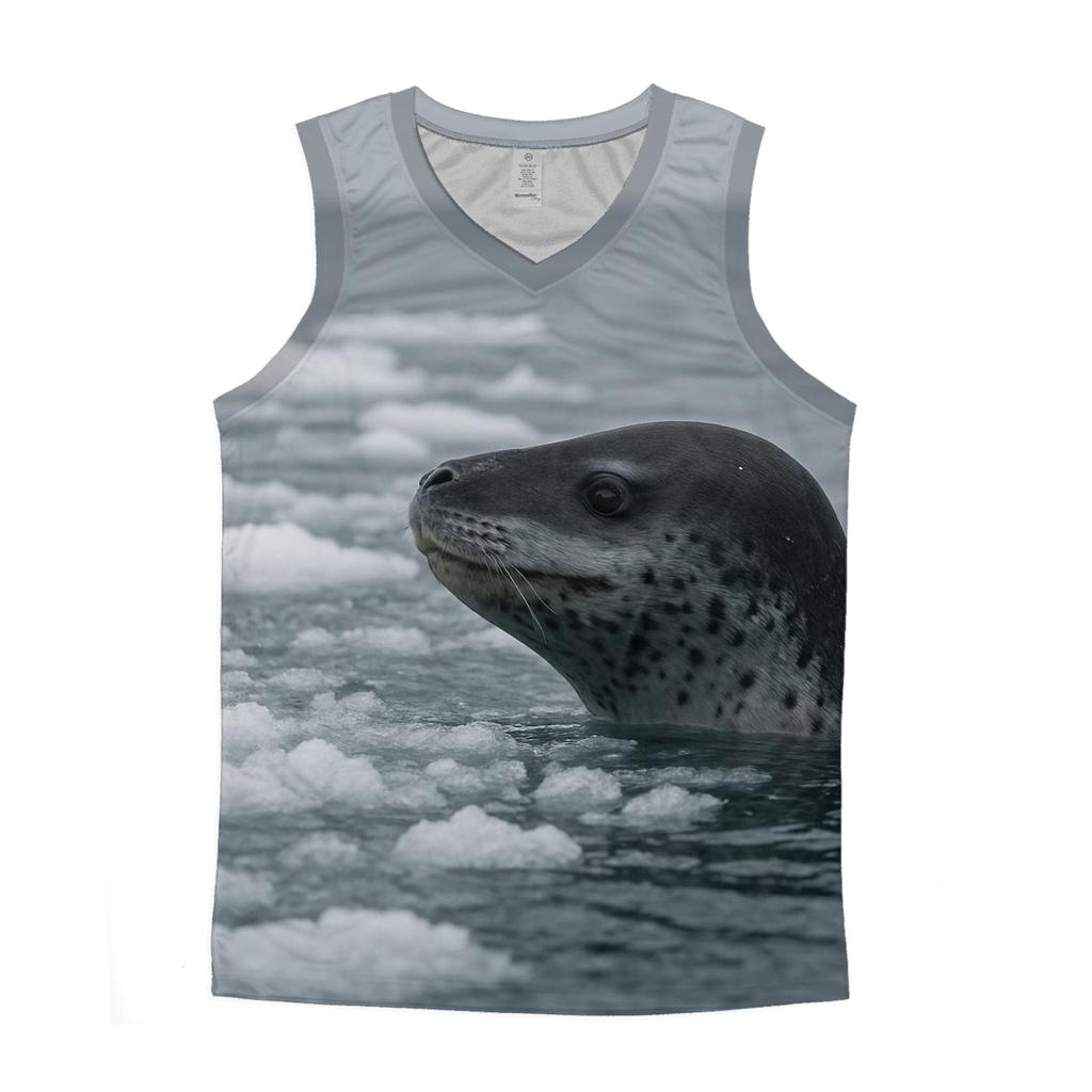 Ice Edge Sentinel Leopard Seal graphic print tank tops
