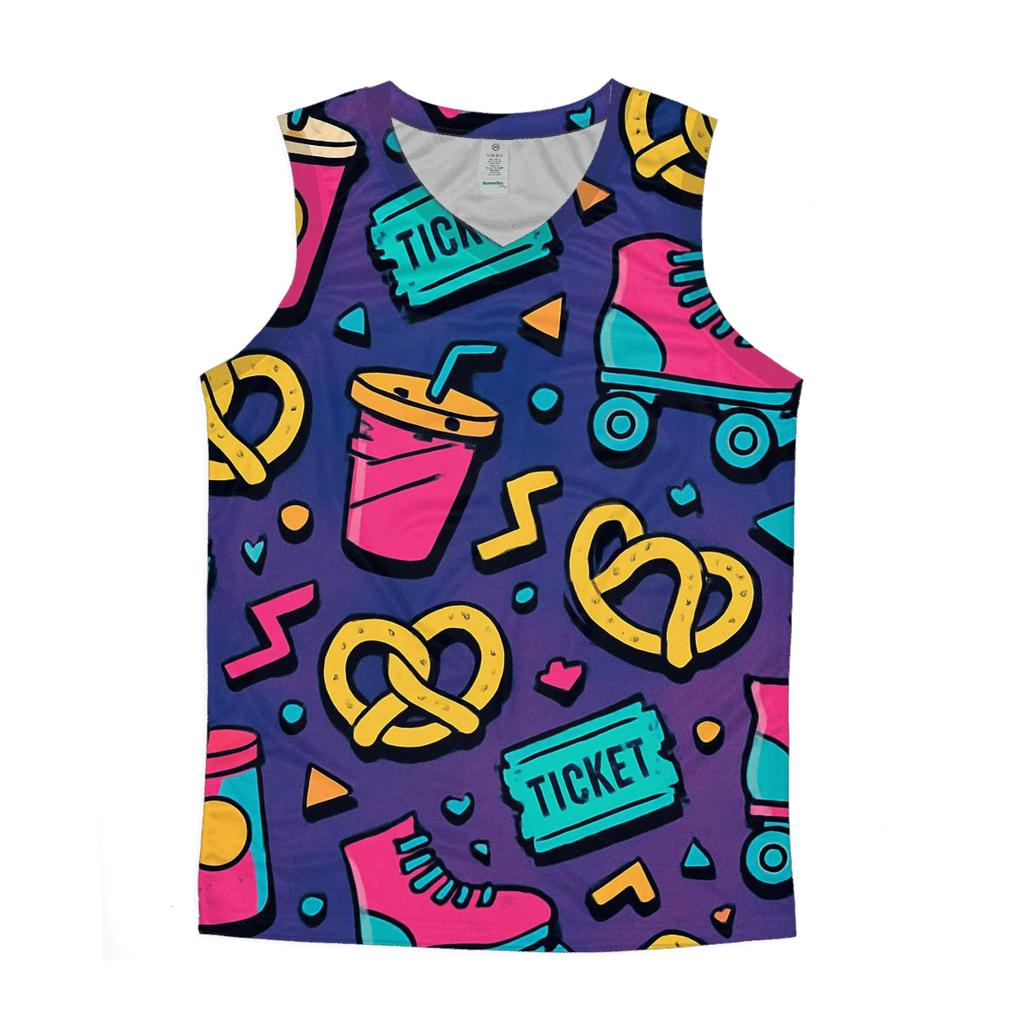 Mall Neon Food Court Pattern stylish racerback tanks