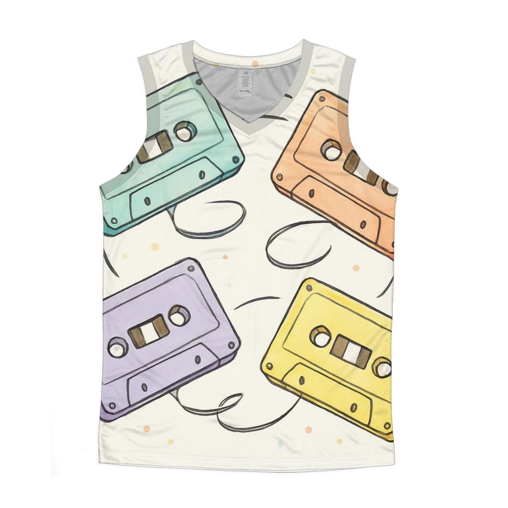 Pastel Cassette Carousel custom tank tops