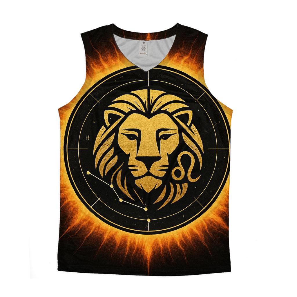 Leo Solar Crown Star Map Emblem graphic print tank tops