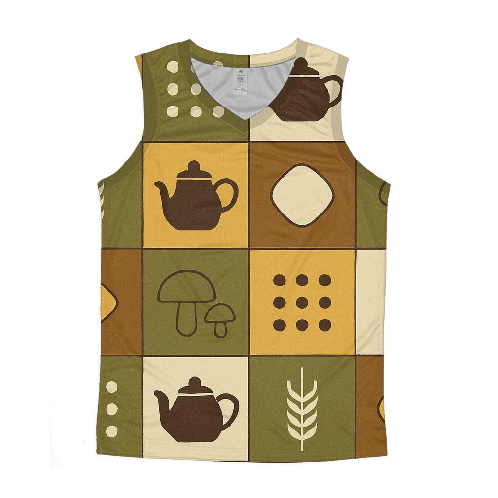 Retro Kitchen Harvest Tiles casual summer tank tops
