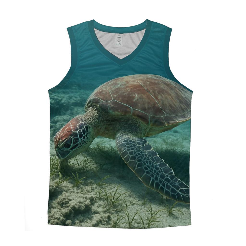Reef Window Green Sea Turtle casual summer tank tops