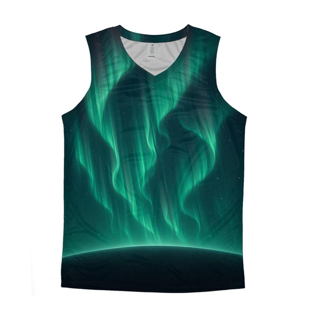 Aurora Curtain Over Planet Limb cotton sleeveless tops