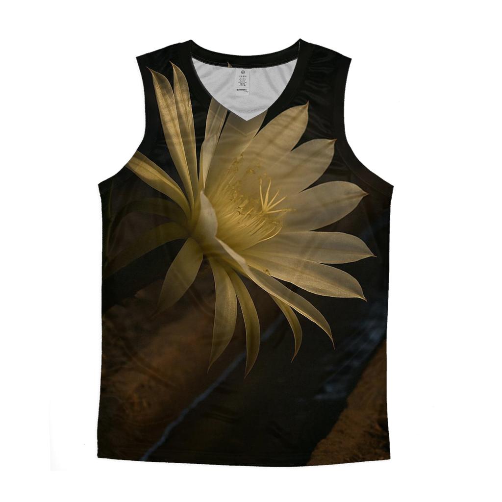 Night Blooming Cereus Opening Beside A Clay Irrigation Channel trendy fitted tank tops