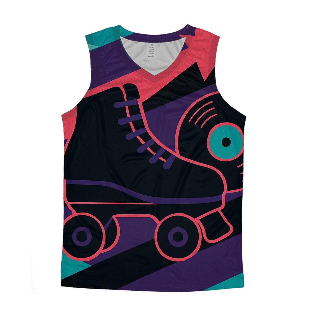 Disco Roller Rink Lightning Stripes personalized athletic tanks