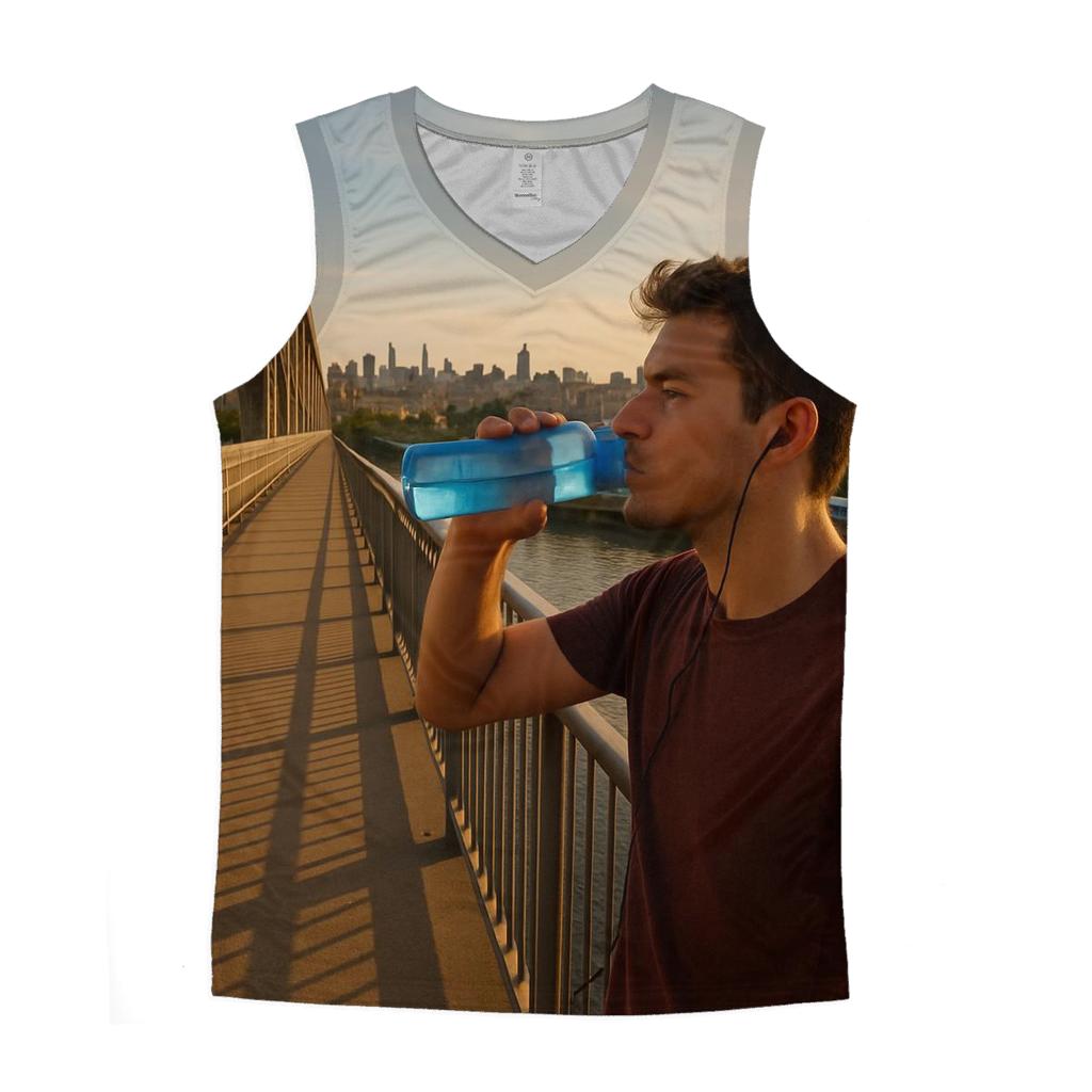 Harlem River Golden Hour From The High Bridge Walkway cotton sleeveless tops