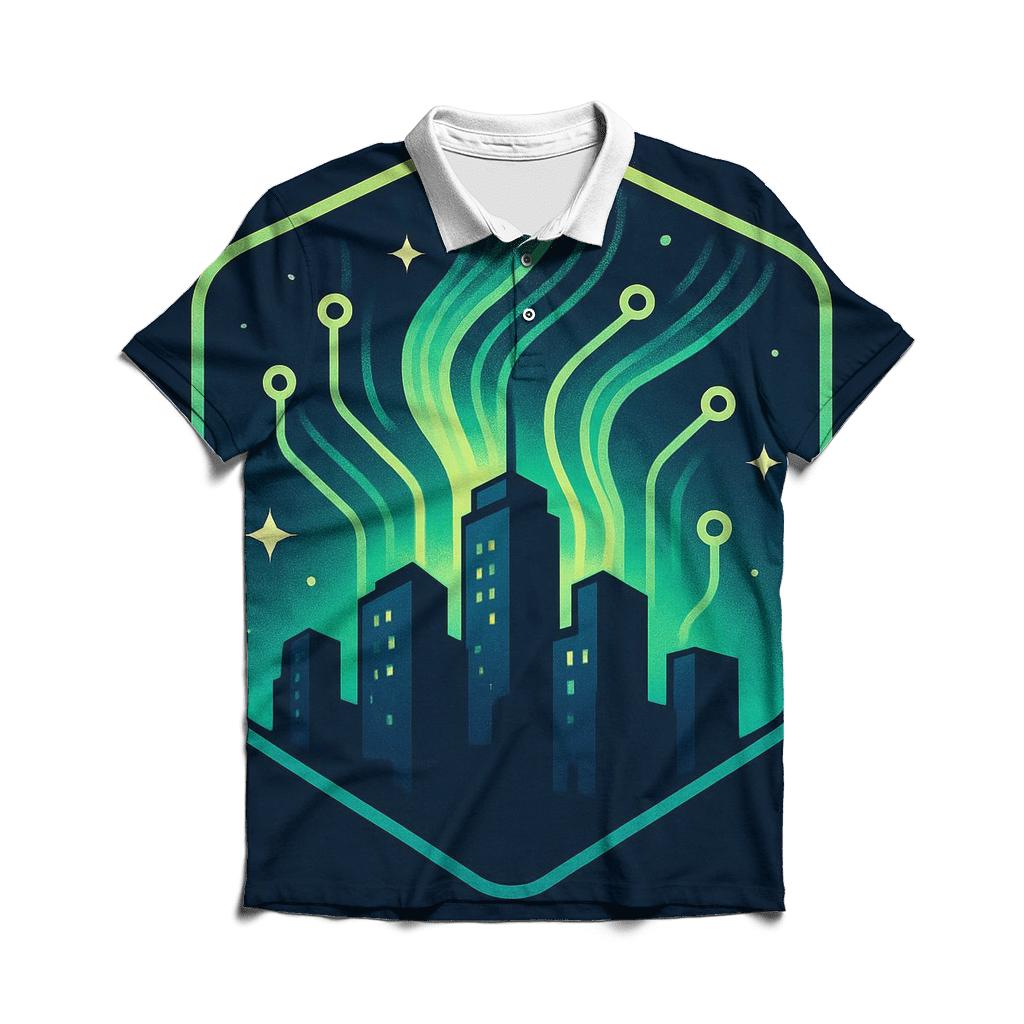 Aurora Circuit City Crest branded logo polo shirts