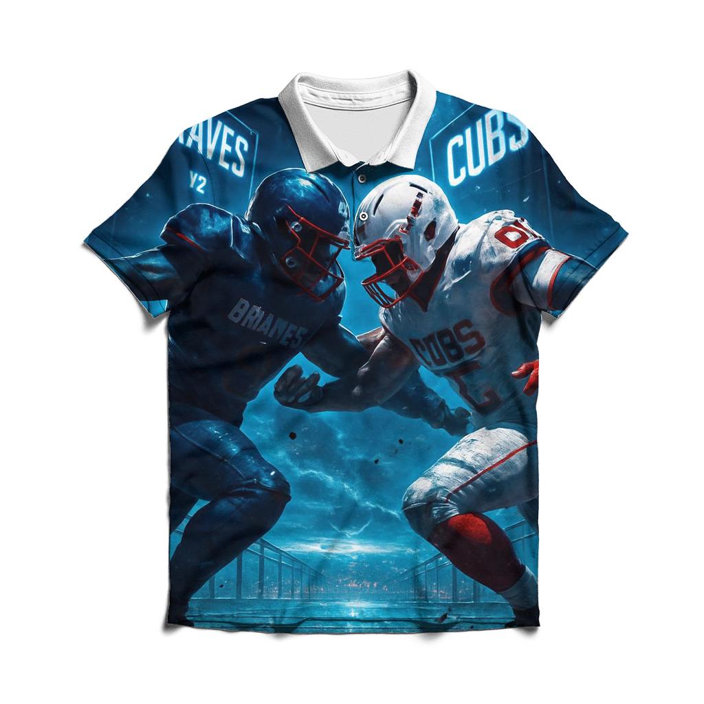 Skybridge Gridiron Clash Braves Versus Cubs personalized polo shirts