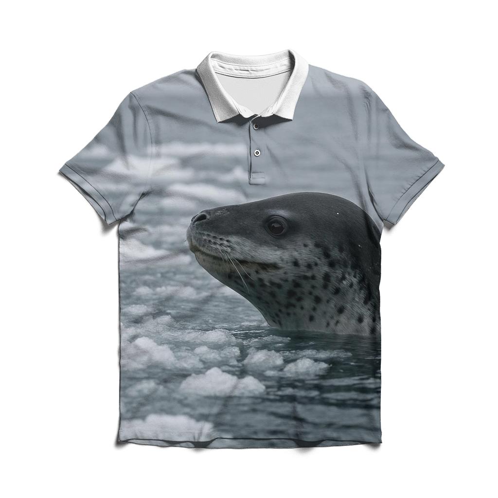 Ice Edge Sentinel Leopard Seal personalized polo shirts