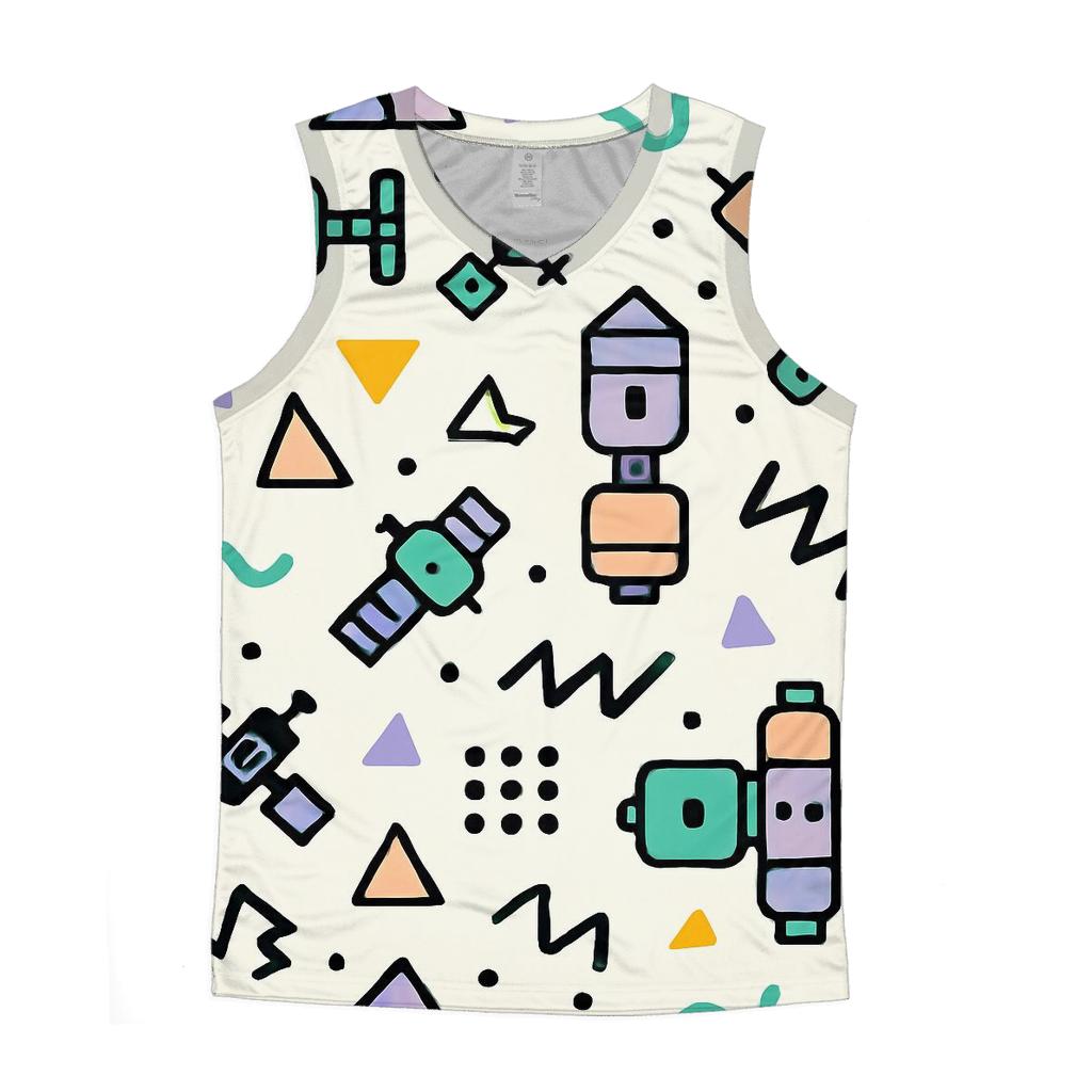 Memphis Space Station Confetti sports performance tank tops