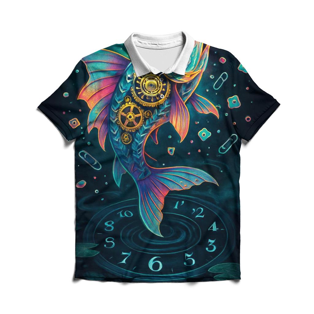 Clockwork Koi Paradox casual sports polo shirts