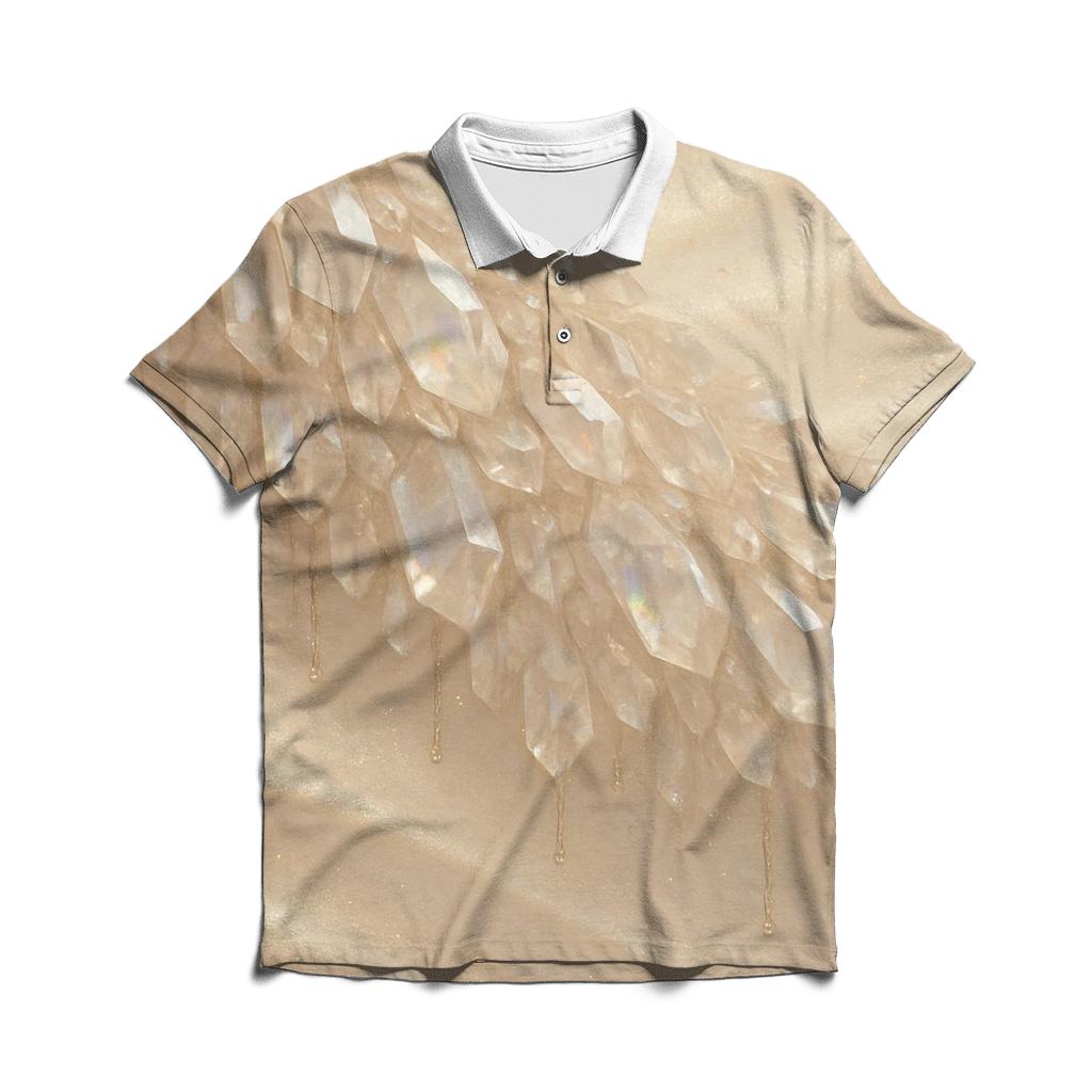 Champagne Crystal Veil designer slim fit polos