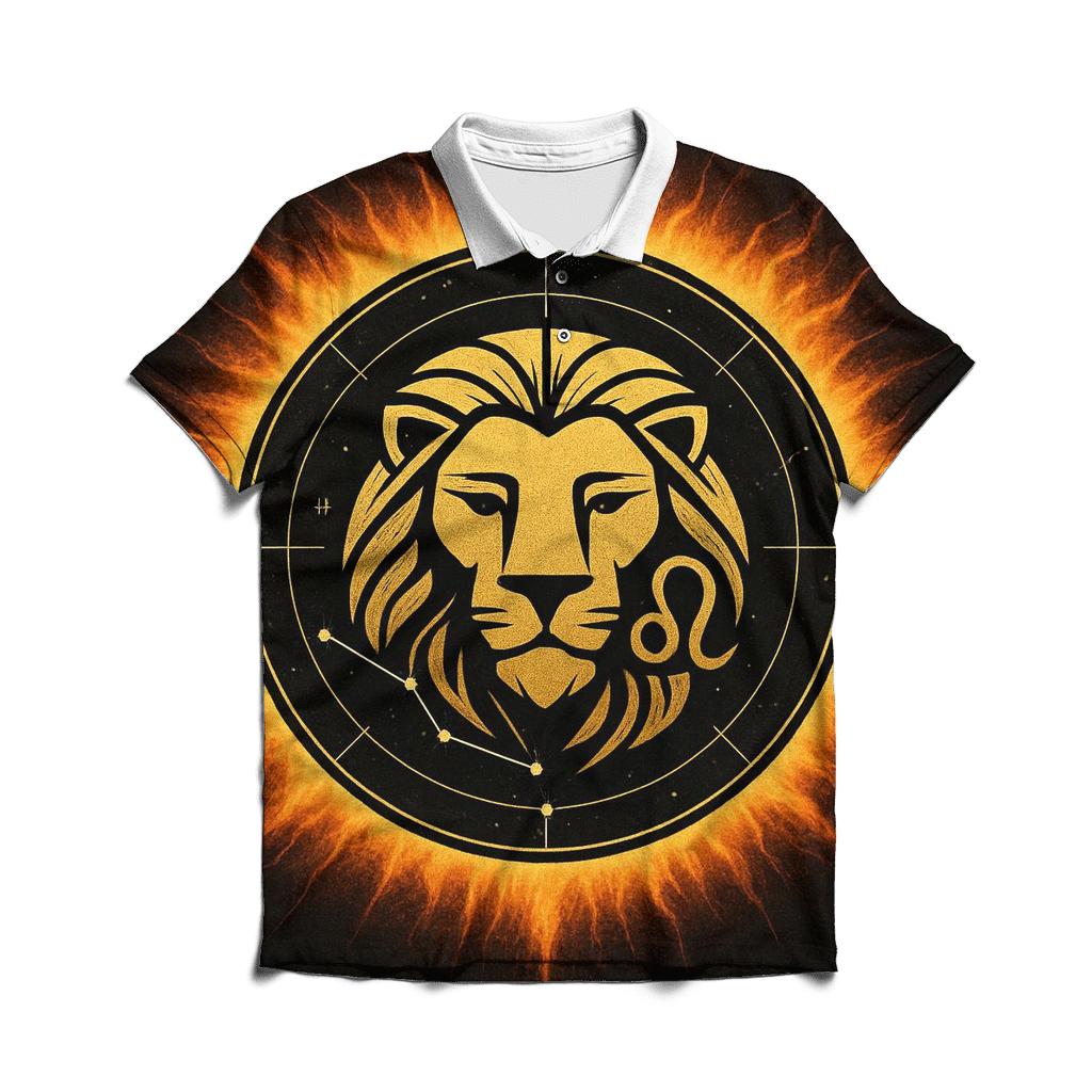 Leo Solar Crown Star Map Emblem custom polo shirts