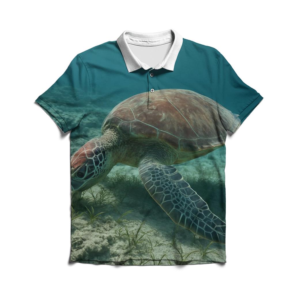 Reef Window Green Sea Turtle personalized polo shirts