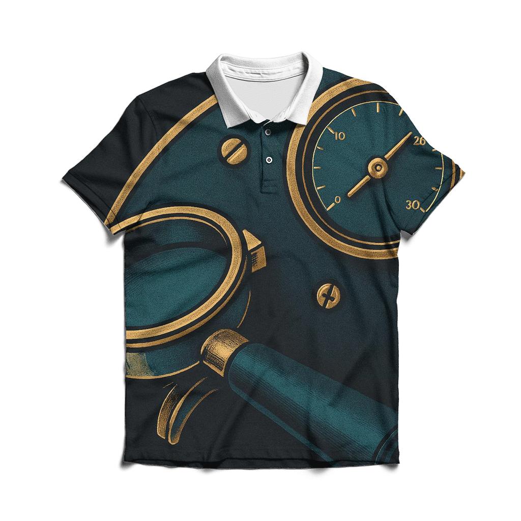 Espresso Arc Mechanics designer slim fit polos